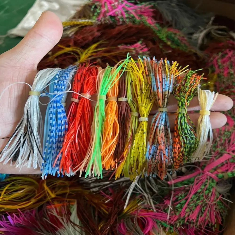 

10 Bundles Elastic Silicone Skirts Spinner Biomimetic Aquatic Plants Color Random Lures Fly Tying Material Colorful Non Fading