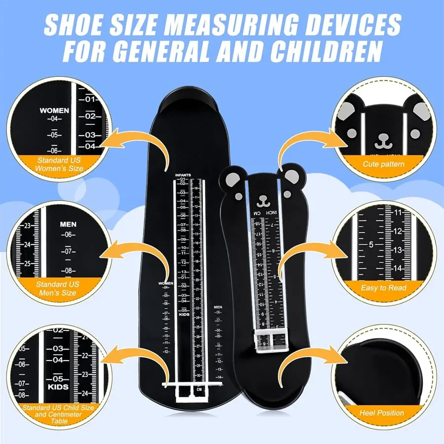 Foot Measuring Ruler Foot Measuring Device Kids Foot Length Measure Gauge Men Women Adults Feet Shoes Size Measurement Ruler US Standard Size