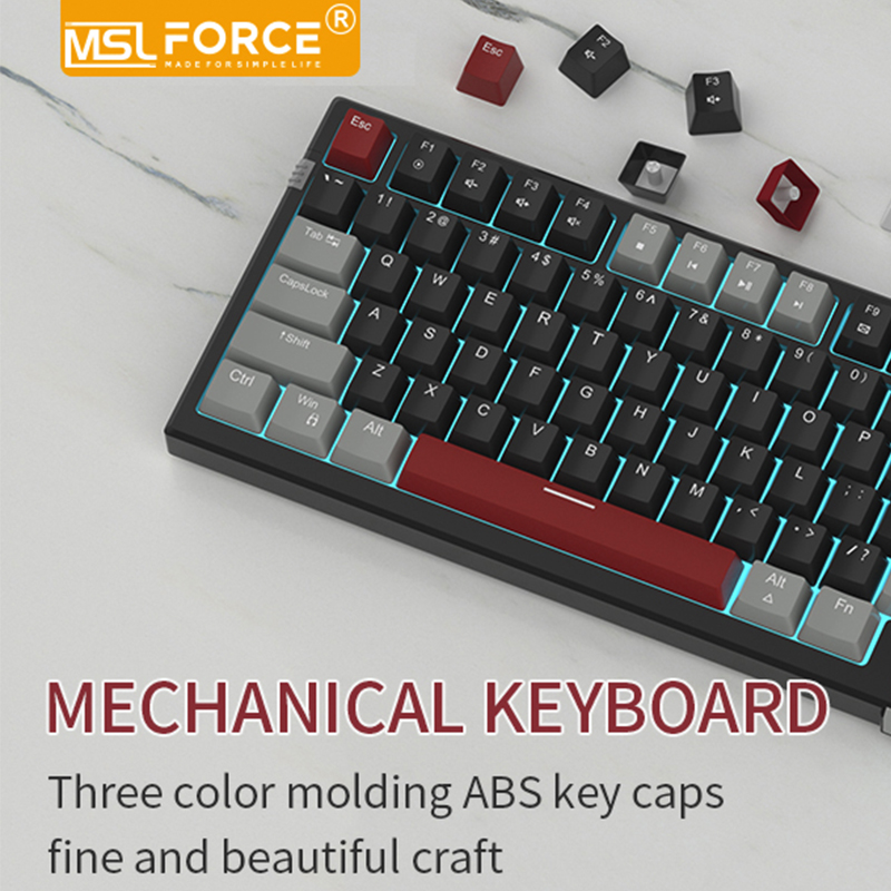 Wired Mechanical Keyboard Gaming Keyboard Backlit Ultra-Slim USB Keyboards with blue Switches 98 Keys for Windows Mac linux OS