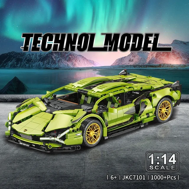 1:14 Technical Bugatti Building Blocks Lamborghini Hypercar Racing Car Model  Assemble Vehicle Bricks Toys For Boys Child Gifts 2