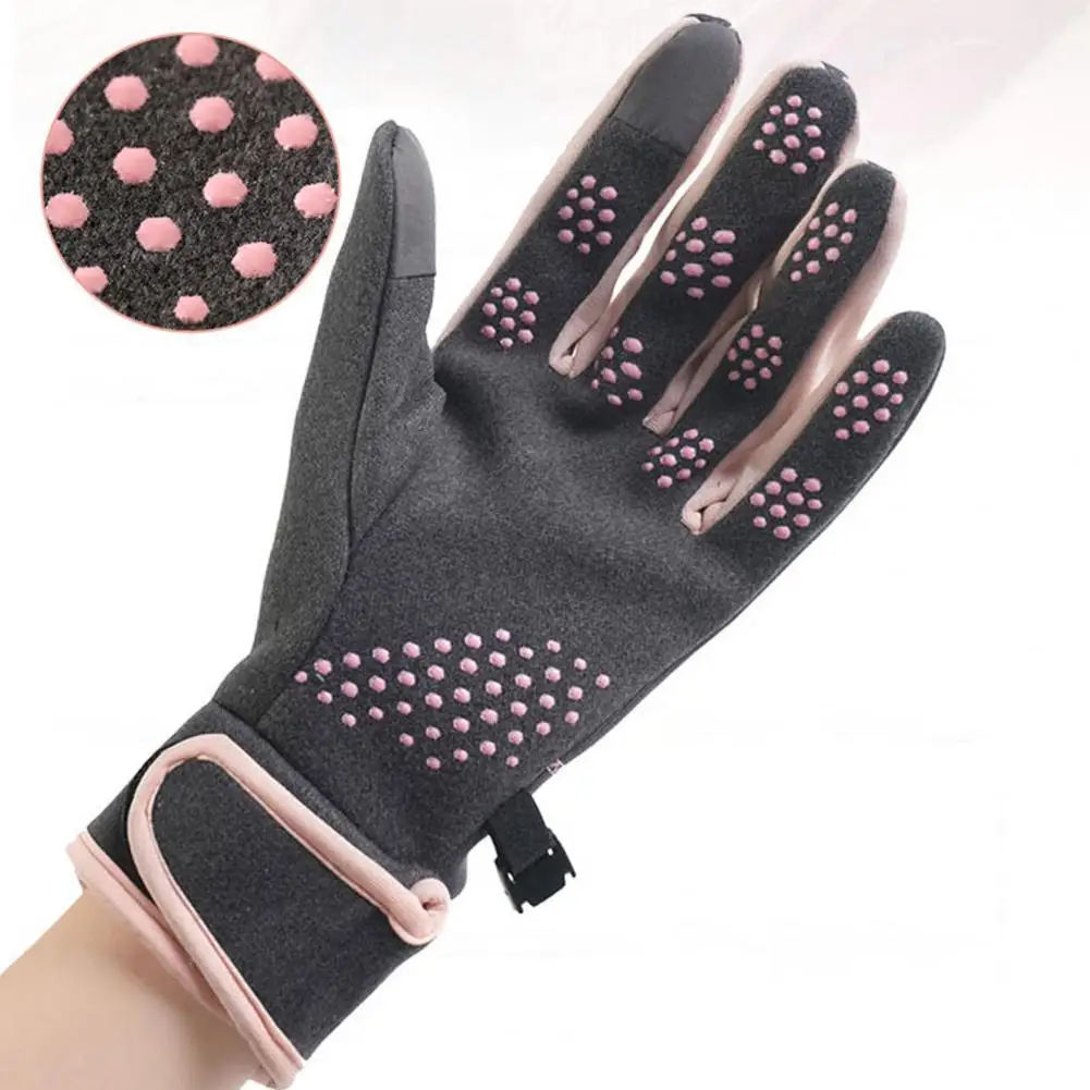 

Ski Gloves Winter Gloves with Adjustable Fastener Tape Windproof Water-resistant Thermal Touchscreen Gloves for Weather Soft