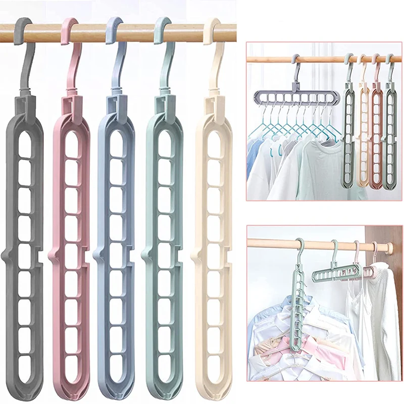 Magic Space Saving Clothes Hangers Standard Hangers with 9 Holes Space  Saving Hangers, Multifunctional Closet Organizers and Storage, Foldable  Closet