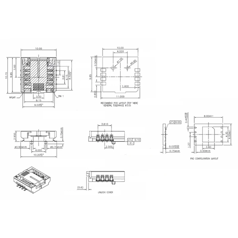 바이오스 플래시 소켓 컨버터 어댑터, 간편한 칩 핸들링 및 프로그래밍, QFN8, WSON8, MLF8, MLP8, DFN8 to DIP8 어댑터