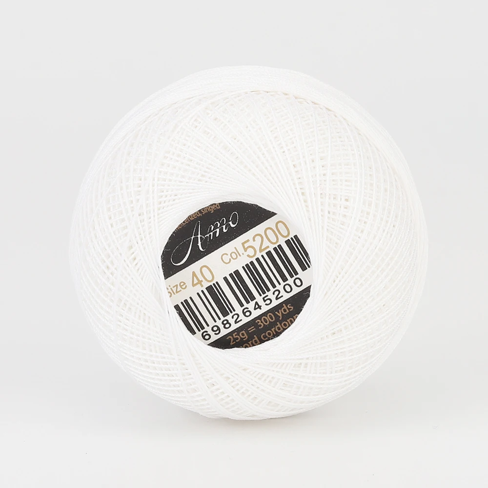 Premium 40-Size Double Mercerized Egyptian Cotton Crochet Thread – Perfect for Tatting Projects, 25g Ball, 300 Yards, Available in 56 Vibrant Colors