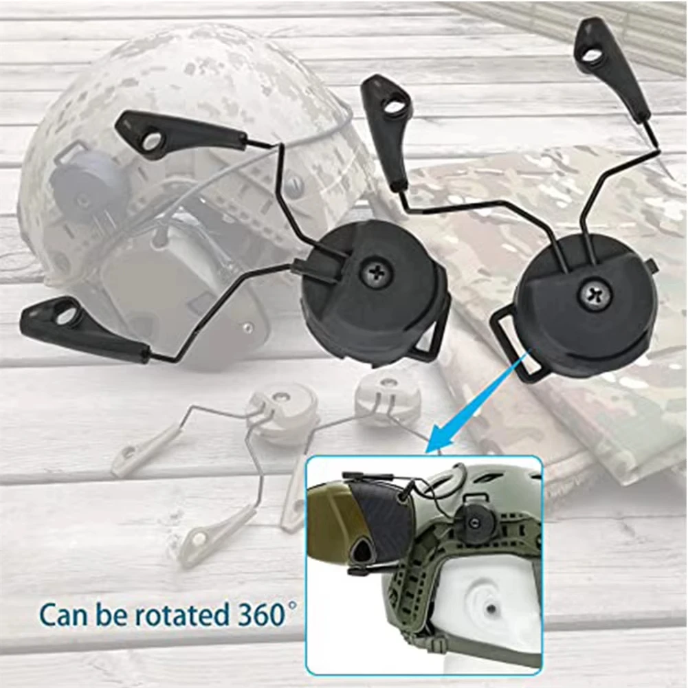 Electronic Earmuf Helmet Rail Adapter Tactical headphone Stand for Howard Leight Impact Sport hunting shooting headset Accessory 4