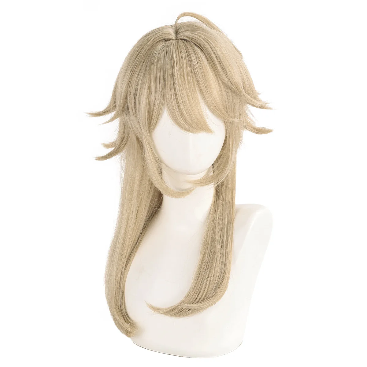 Parrucca sintetica lunga bionda per cosplay Fibra resistente al calore Capelli a strati Anime Costume Party Halloween Uso quotidiano Commercio all'ingrosso - immagine 2