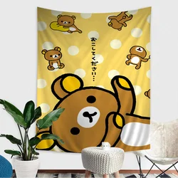 Charming Rilakkuma Bear Bohemian Mandala Wall Hanging Tapestry Decor - 60x110cm (Z4)