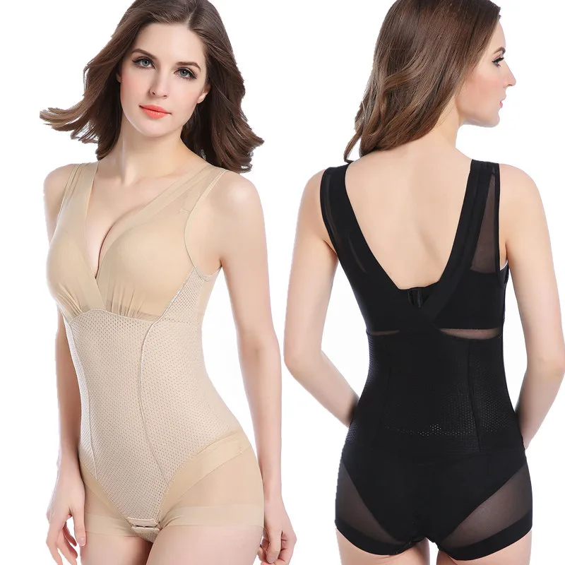 

Linbaiway S-4XL Shapewear Breathable Bodysuit One-piece Abdomen Corset Women Slimming Body Shapers Postpartum Corset