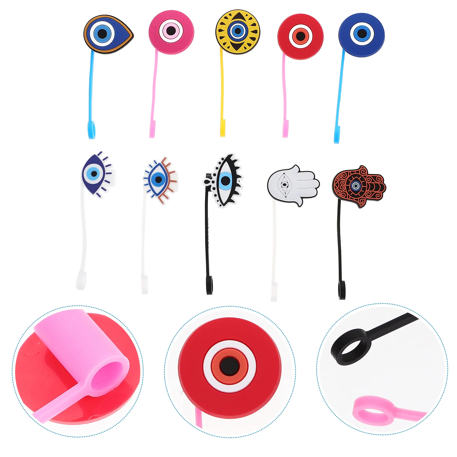 

Evil Eye Shape Straw Covers Daily Use Straw End Plugs Straw Caps Straw End Protectors (Mixed Style)