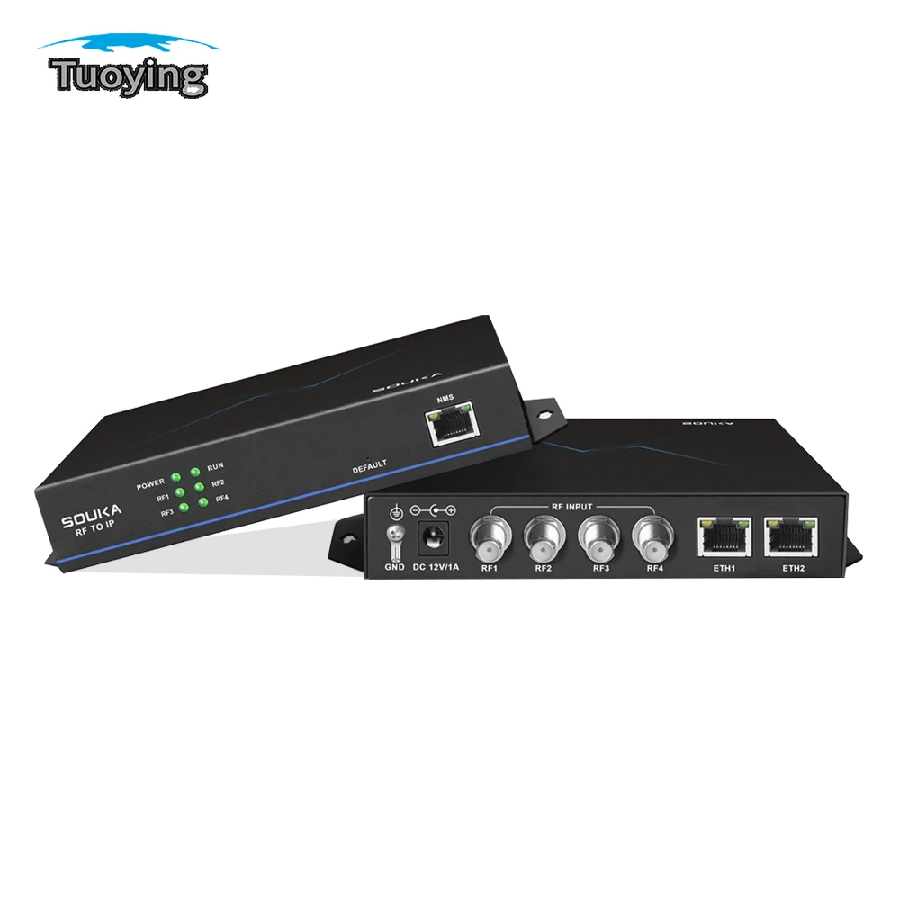 

Channel 4 Tuner to IP CATV TV System Equipment RF to IP DVB-C ATSC DVB-T/T2 DTMB isdbt tdt to IP Digital Receiver ip Gateway
