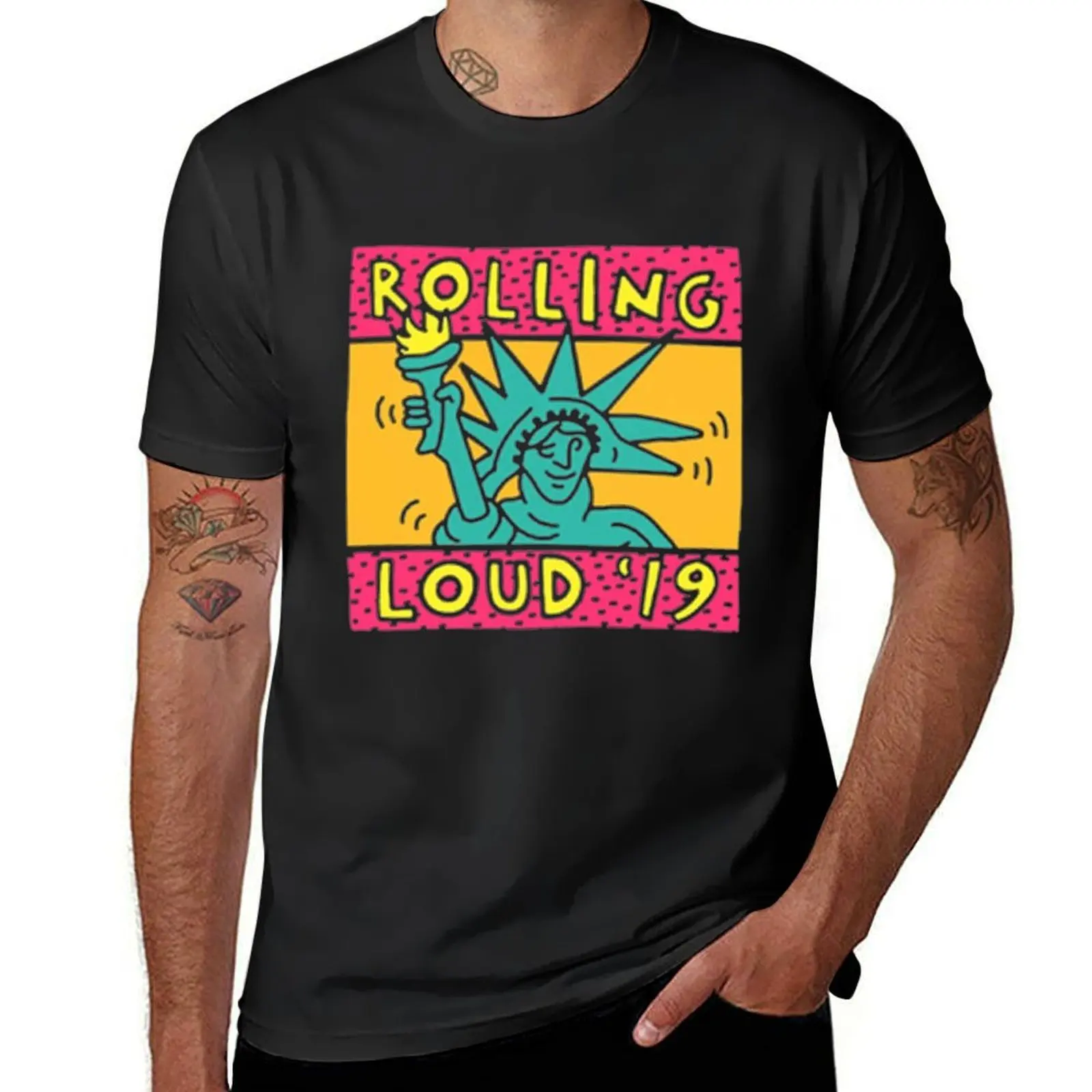 ROLLING LOUD ON FIRE NYC 2019 findyourthing T-Shirt boys whites korean fashion mens graphic t-shirts anime