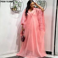 Plus Size Abaya African Dresses for Women 2025 New Traditional Nigeria Embroidery Caftan Dress Abaya Musulman Robe Femme Clothes