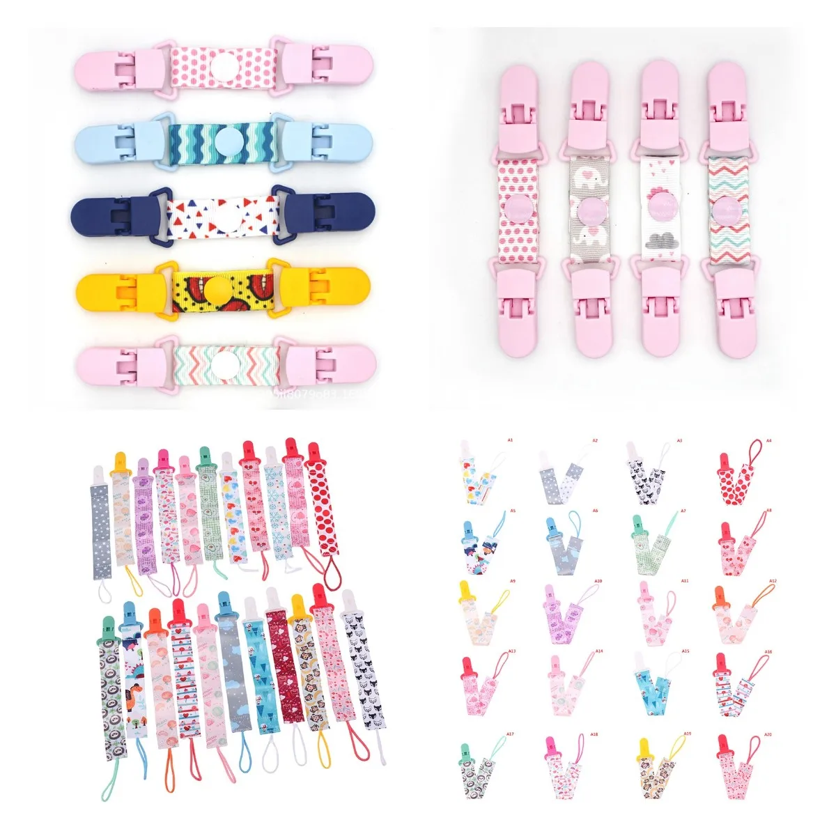 

Fixed Button Baby Pacifier Clips Chains Ribbon Dummy Soother Holder Chains Anti-drop Buckle Strap for Pacifier Baby Feeding Gift