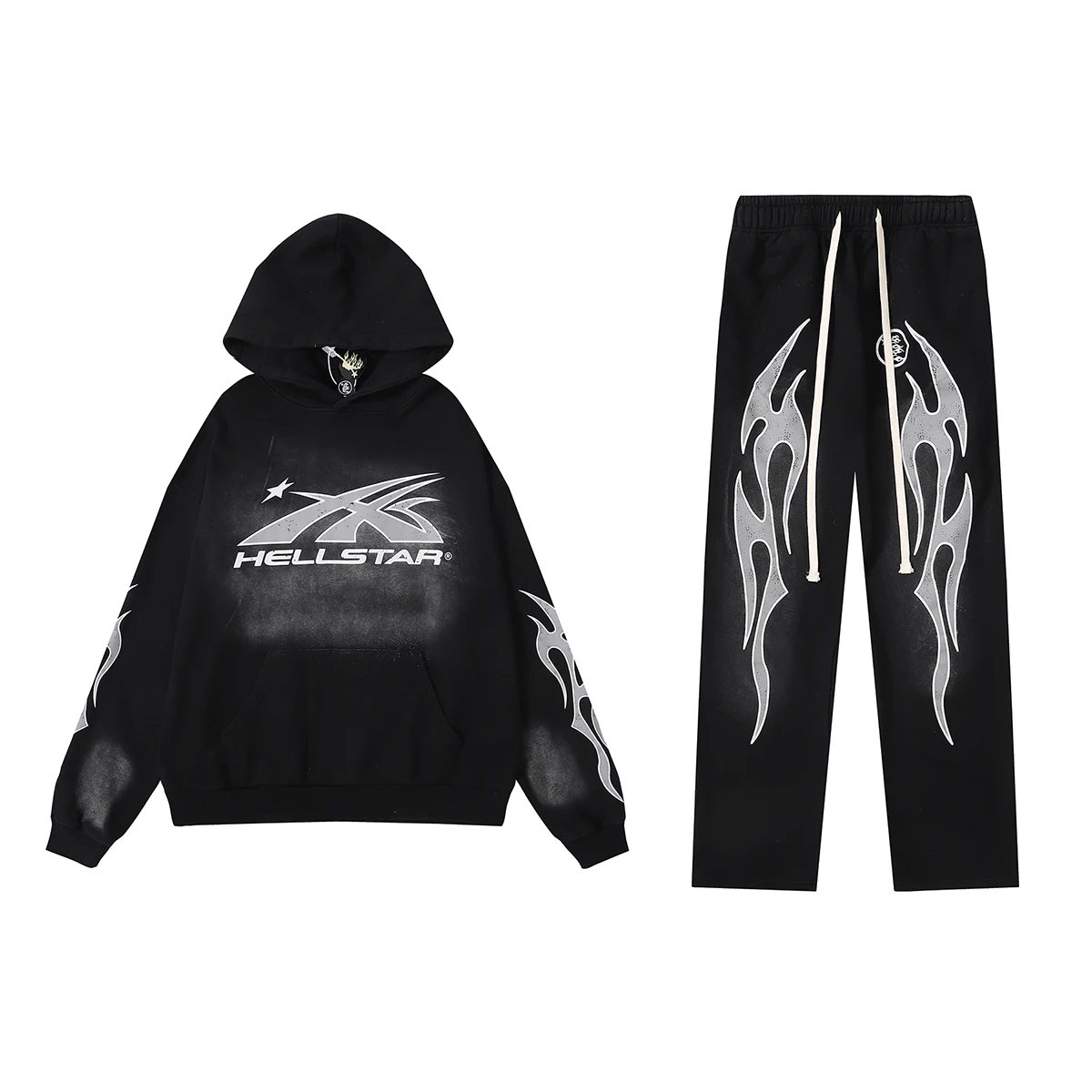 

Y2K Hellstar Hip-hop Men set Women set Hoodie Pants Winter Style Printed pattern Solid Color Casual pants
