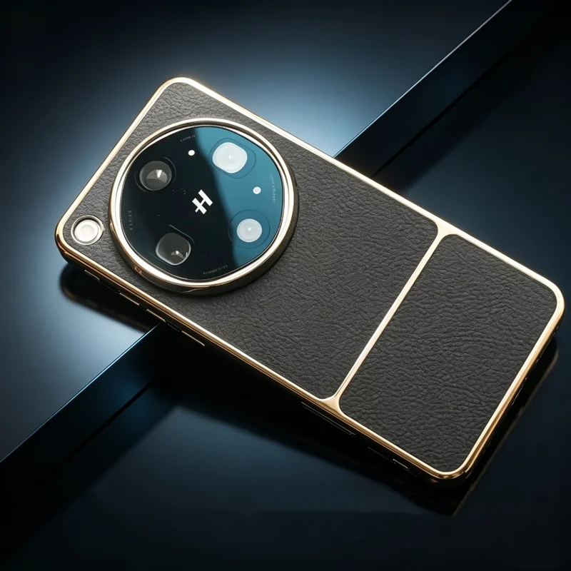 Magnetic Leather Splicing Electroplated Protective Case - Lightweight & Dustproof