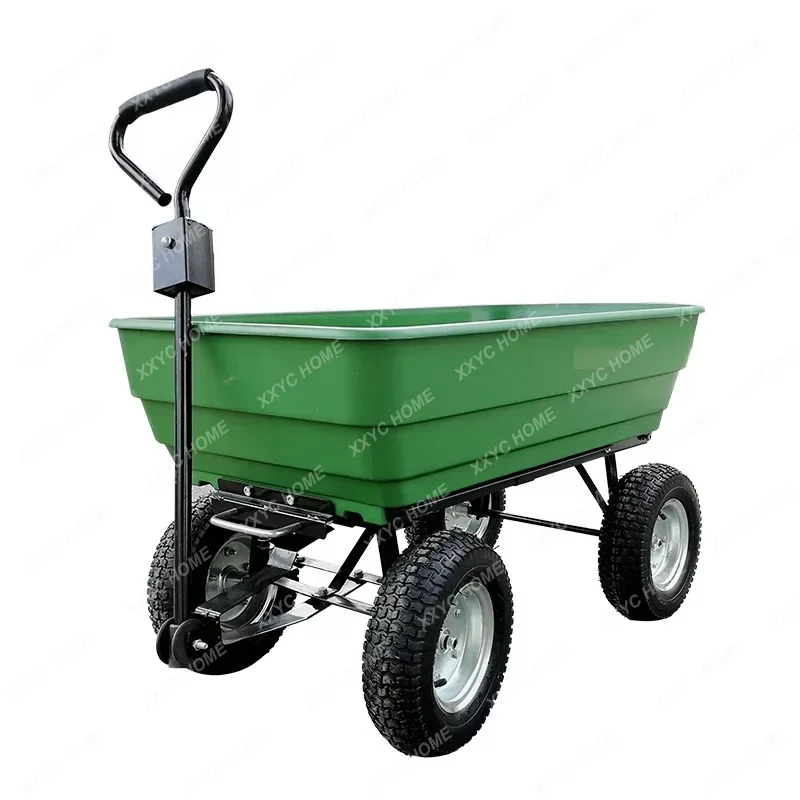 

Trolleys Plastic Trailer Tipper Small Stall Cargo Carrier 210kg Lawn Garden Handing Tools Utility Cart