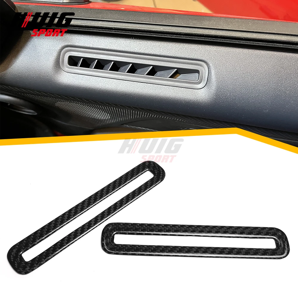 

2Pcs Carbon For Ford Mustang GT GT4 Dark Horse 2021-2024 Car Inner Central Door Handle Air Vent Outlet Cover Trim Accessories