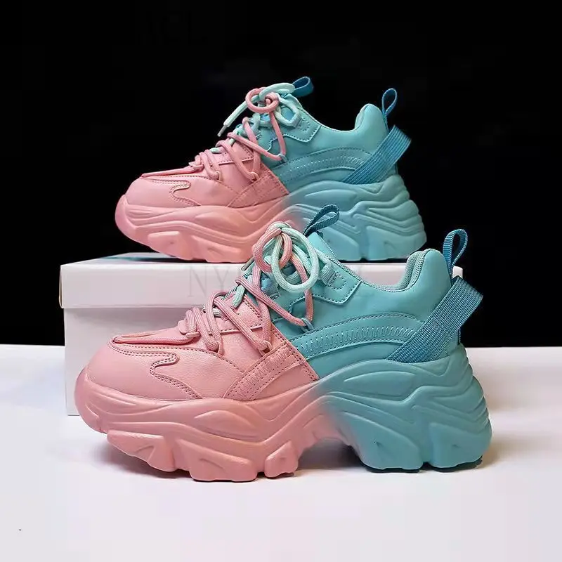 Chunky Sneakers Women 2022 Fashion Platform Shoes Basket Femme Vulcanize Shoes Womens Casual Krassovki Female Trainers Dad Shoes