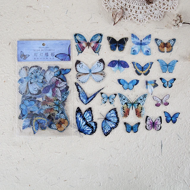Mr.paper 8 Designs 40Pcs/lot Butterfly Deco Stickers Scrapbooking Toy Plants Deco Album DIY Stationery Stickers F
