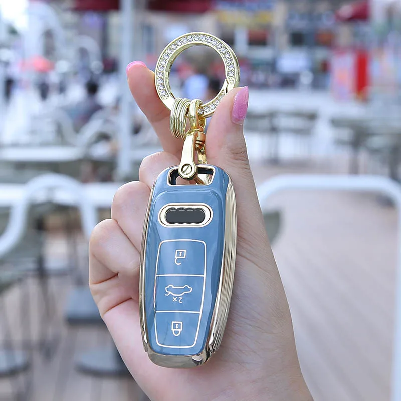 Cover chiate/telecomando per Audi A3 A6L A6 A7 A8 Q7 Q8 portachiavi Shell Bags 2020 2021 2022 Protector accessori Auto - S7c8fdbf5878e41b49c22fcceffdaf408X