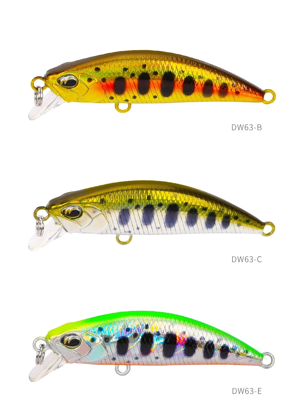 TSURINOYA Sinking Minnow Mini Harter Köder DW63 50S 50mm 5g Künstliche Angelköder Wobbler Crankbait Forellenköder – Detail 15
