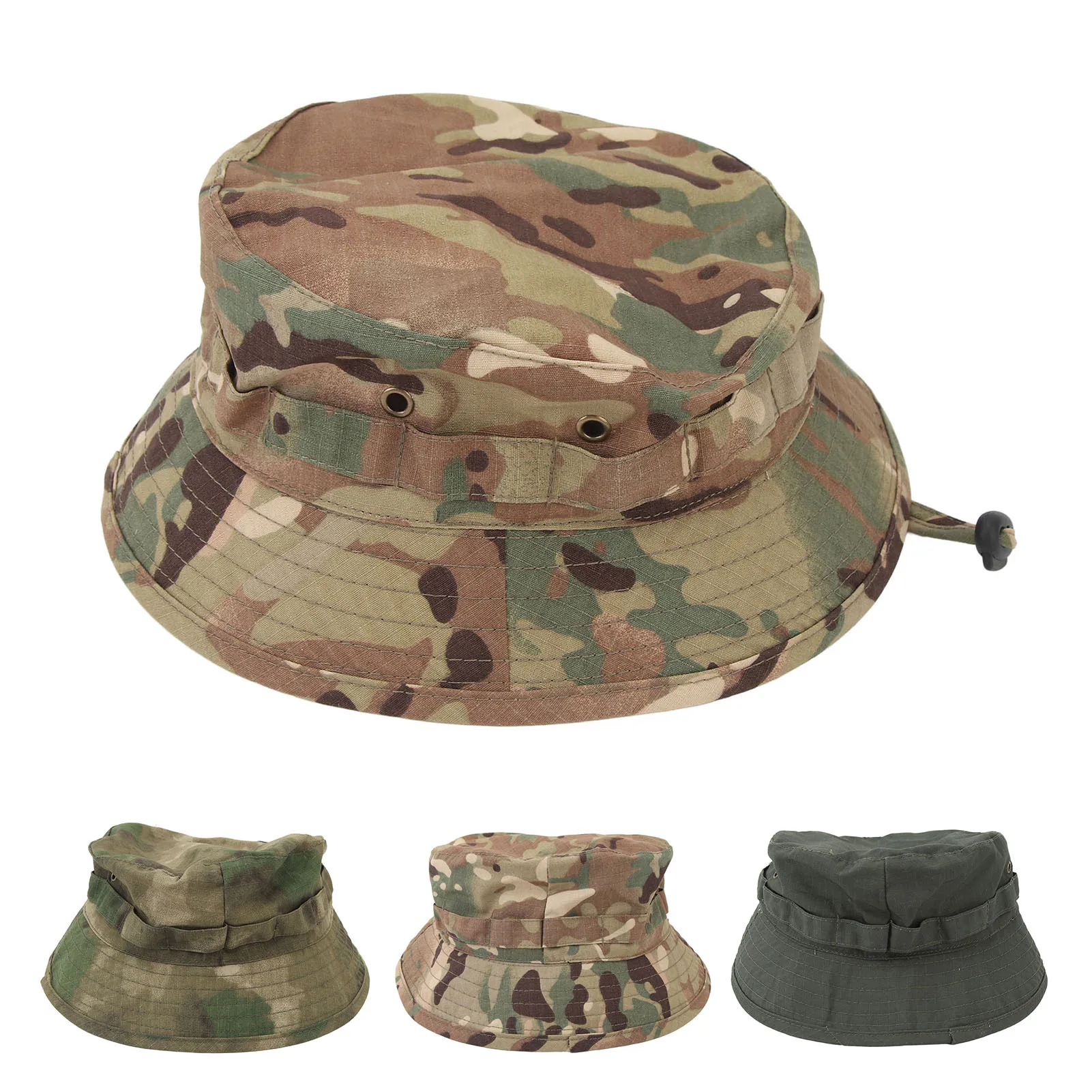 Boonie Hat with Adjustable Buckle Short Brim Waterproof Oxford Fabric Bucket Hat for Fishing Trips Jungle