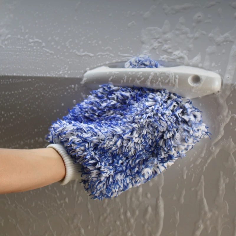 Microfiber Car Mitt Car Cleaning Gloves Microfiber Cleaning Gloves Microfiber Washing Gloves Microfiber Gloves Microfiber Car Washing Gloves Thicken Coral Fleece Absorbent Water Anti-slip Cleaning Gloves Auto Cleaning Tools Car Accessoires