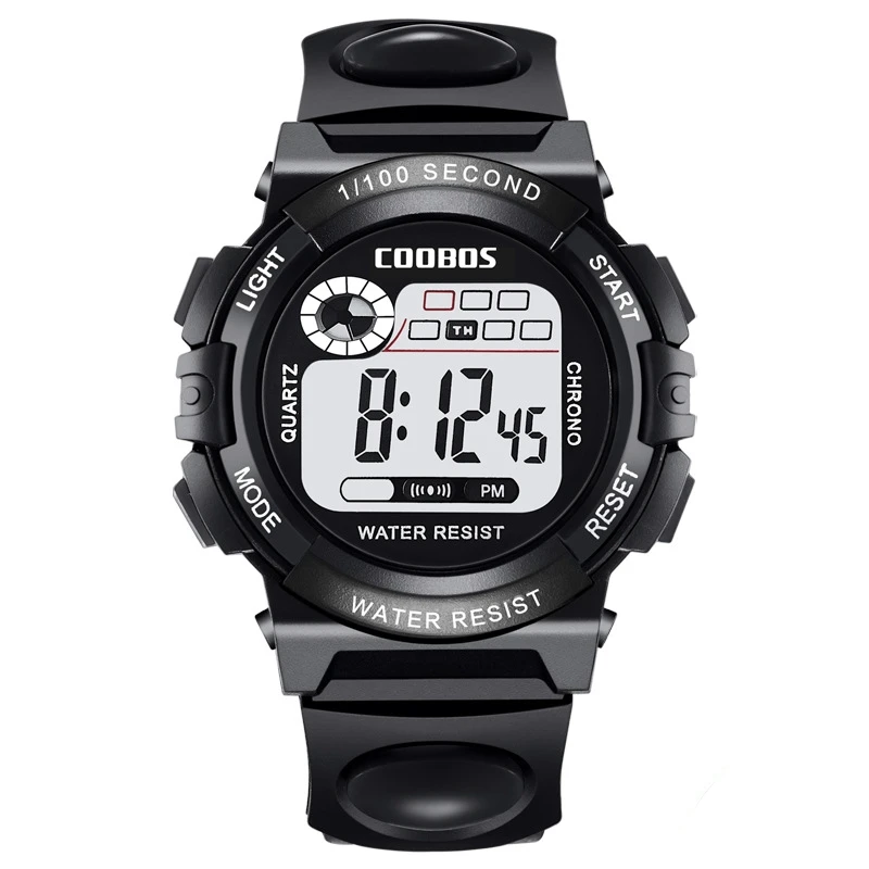COOBOS Kids' Waterproof Digital Sport Watch with Silicone Strap - Fashionable Big Dial Design