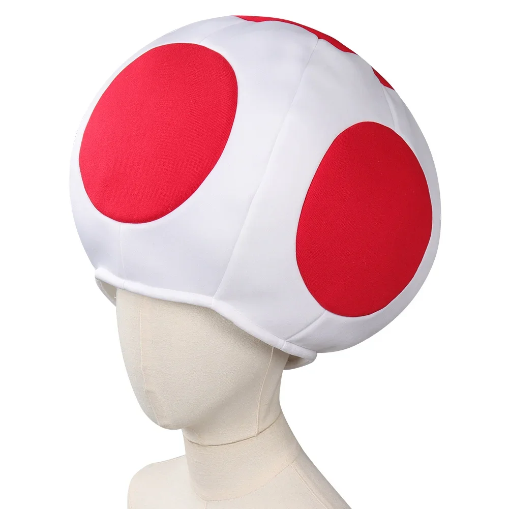 Kids Boys Toad Kinopio Cosplay Hat Anime Game Bros 2 Roleplay Red Dot Mushroom Head Cap Costume Accessories Fancy Dress Gifts