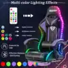 Gaming Chair With RGB Light PVC Leather  Office Chair Gamer Computer Chair Ergonomic Swivel Chair 2 Point Massage Racing Chair 2
