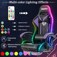 Gaming Chair With RGB Light PVC Leather  Office Chair Gamer Computer Chair Ergonomic Swivel Chair 2 Point Massage Racing Chair 2