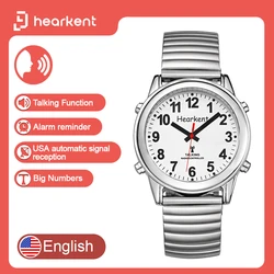 Hearkent Talking Watch Blind Women With Large Numbers and Expandable Strap Self-Setting for Visually Impaired Quartz Wristwatch
