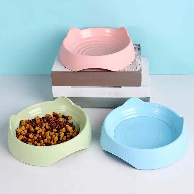 Cat Bowl, Plastic Cat Food Bowl Water Bowls Snack Basin, Pet Feeding Supplies 4