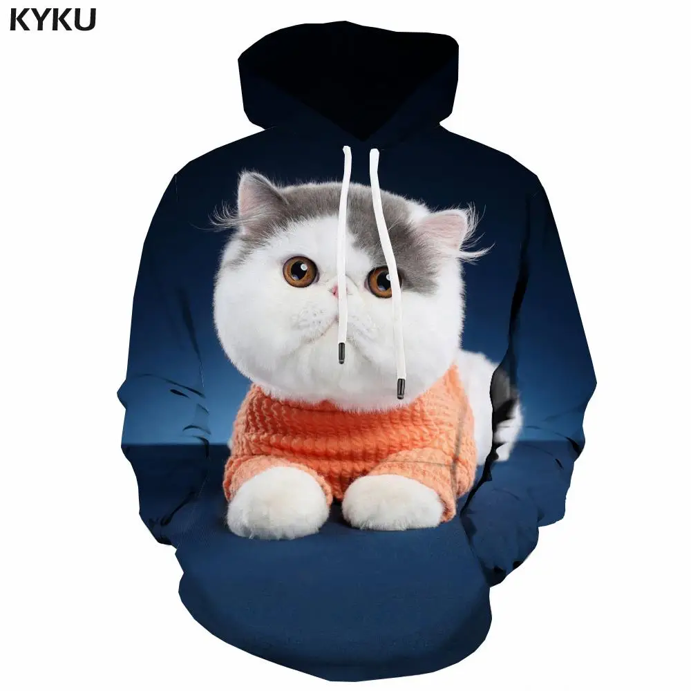 3d Hoodies Cat Hoodie Men Animal Sweatshirt Printed Lovely Hoodie Print