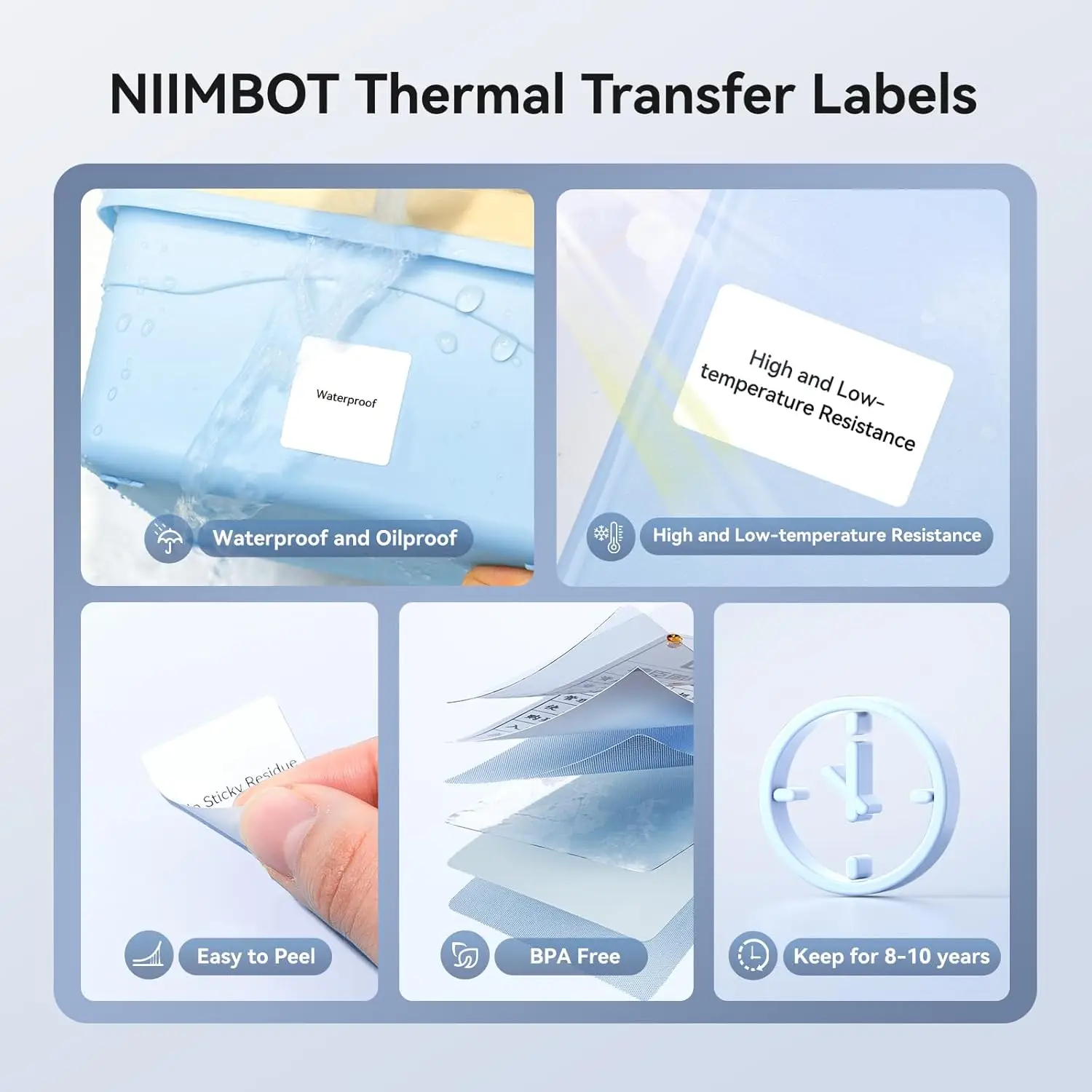 Niimbot M2 300DPI Thermal Transfer Label Printer Adhesive Sticker Wiring Network Organizer Jewelry Tag Round Black Color Paper