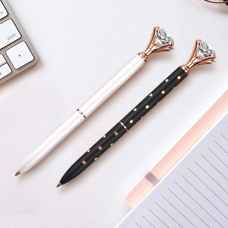 1.0mm Metal Nib Rhinestone Pen Ball Point Pen Crystal Diamond Ballpoint Bling Metal Office Supplies Student Stationery