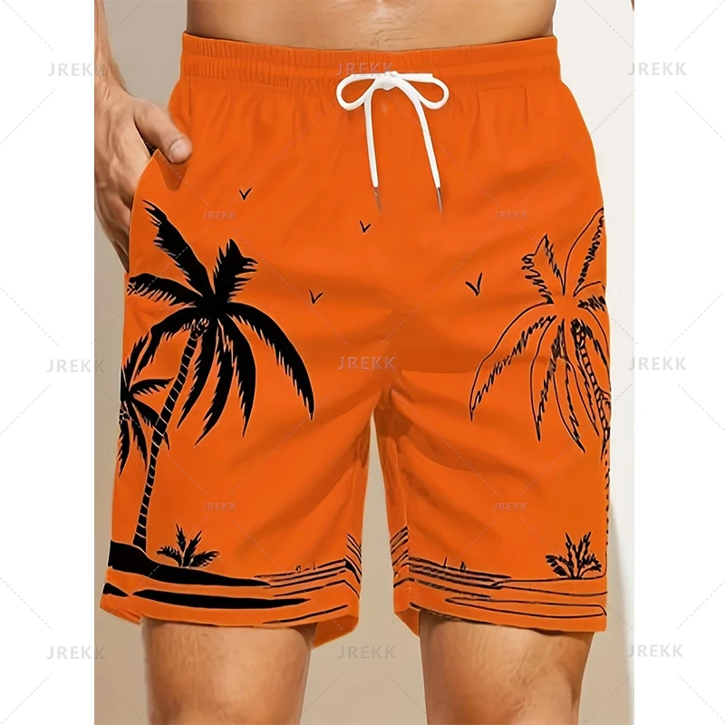 Summer Hawaiian 3D Printed Palm Trees Beach Shorts For Men Coconut Trees Graphic Swimming Trunks Women Fashion Board Shorts Pant 6