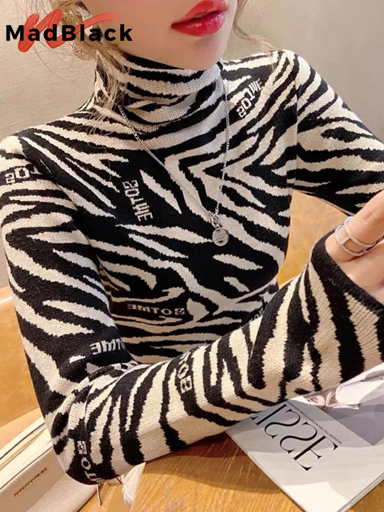 

Korean New Turtleneck Sweater Women Pullover Spring Autumn Leopard Print Long Sleeve Bottoming Shirt Slim Simple Female Clothing