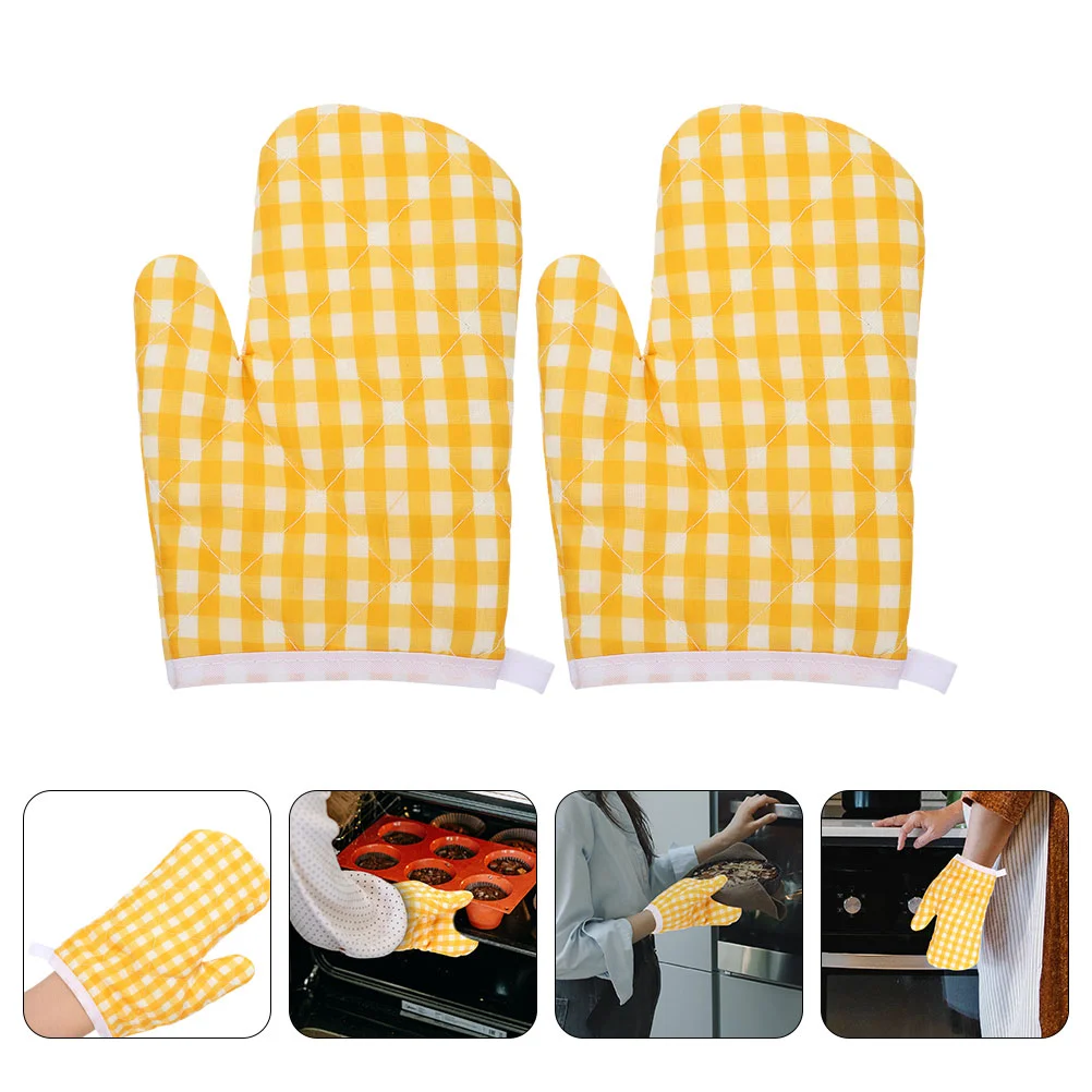 

2pcs Heat Insulation Oven Mitt Polyester Gloves Microwave Hand Cover Kitchen Oven Hand Gloves