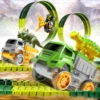 Dinosaur Toys Magic Climbing electric dinosaur car Track Railway Toy Bend Flexible Race Track High Quality Toy For Kid 2
