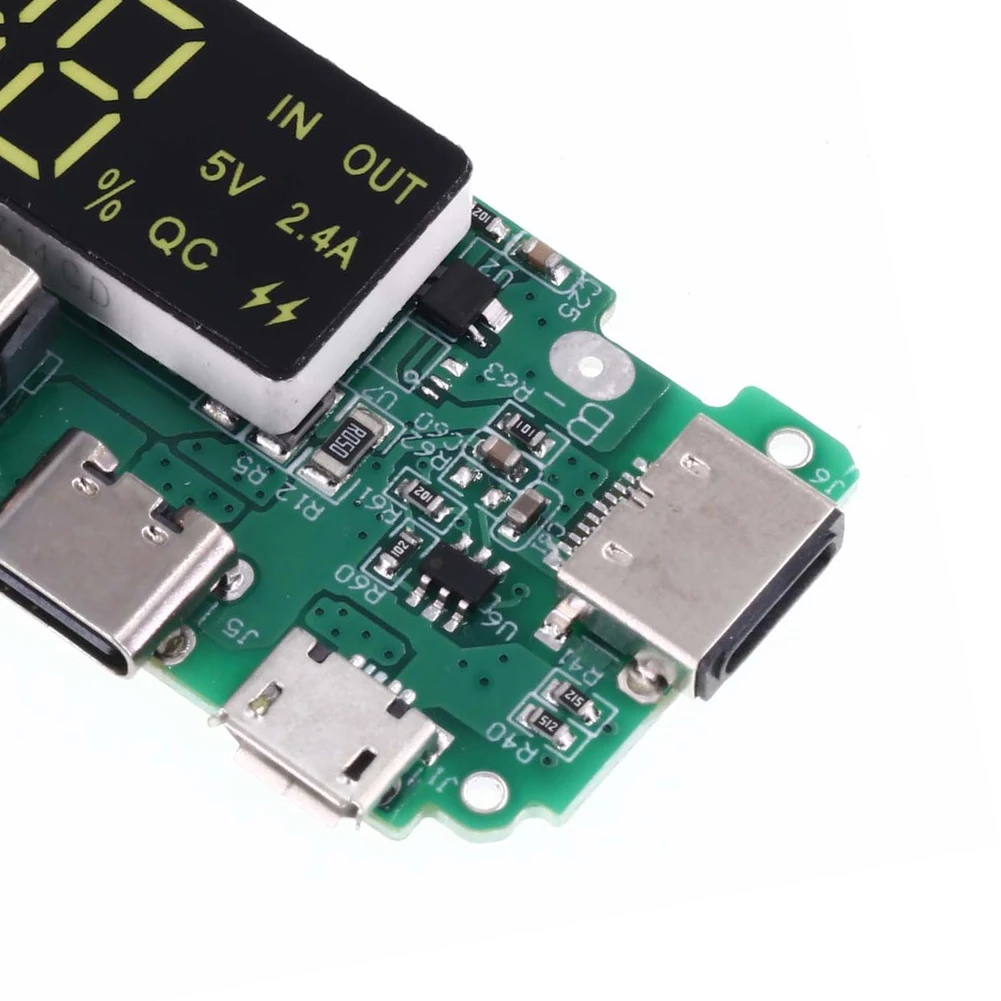 LED Dual USB 5V 2.4A Micro/Type-C USB Mobile Power Bank 18650 Charging Module Lithium Battery Charger Board Circuit Protection