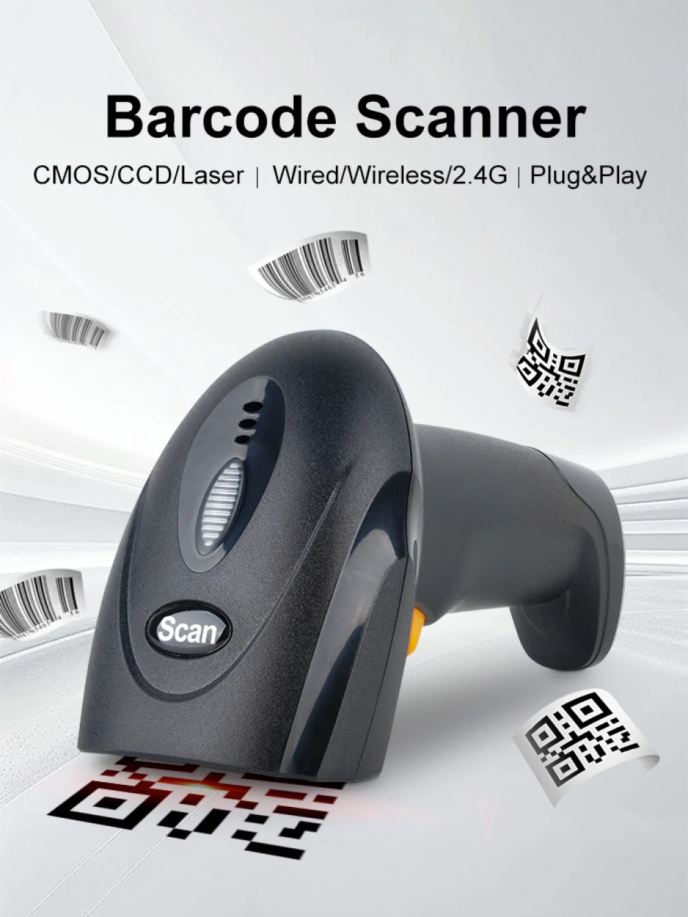 QR Barcode Reader Portable Bar code Scanner 2d Scanner Wired or Wireless or Bluetooth 2D Barcod Reader leitor de c&oacute;digo