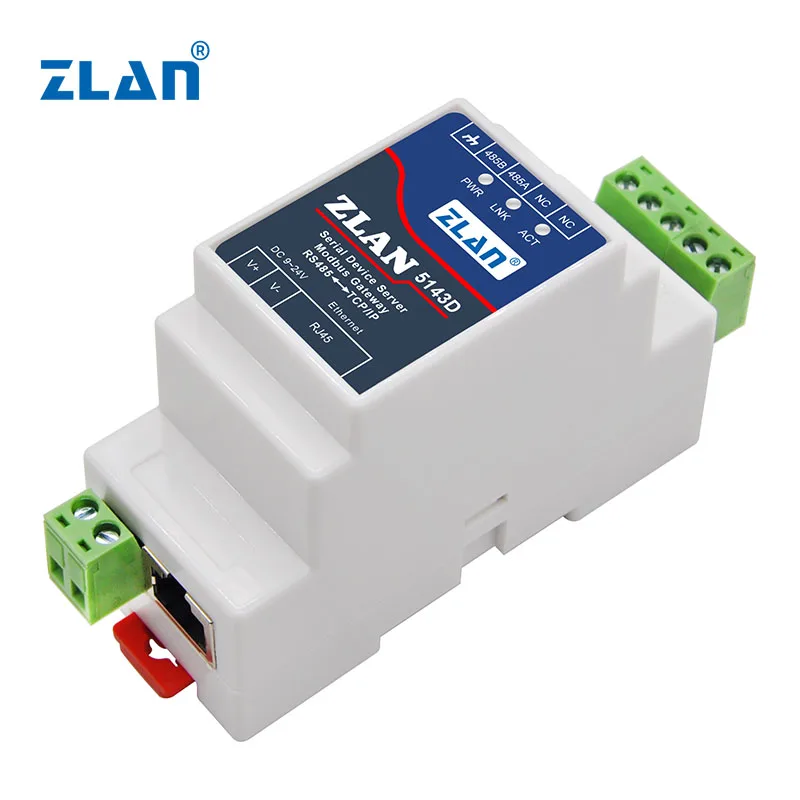 Small size RS485 to TCP/IP Modbus TCP RTU Din rail mounted serial device server