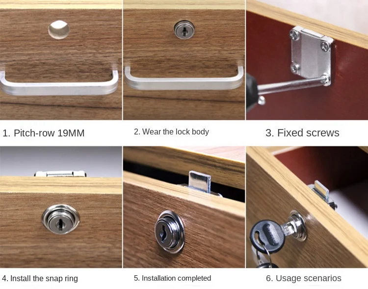 NUOLUX Lock Drawer Cam Cabinet Locksfurniture Replacement Dresser Box  Letter Door Wardrobe Lockerdesk Keyed Keyscylinder 