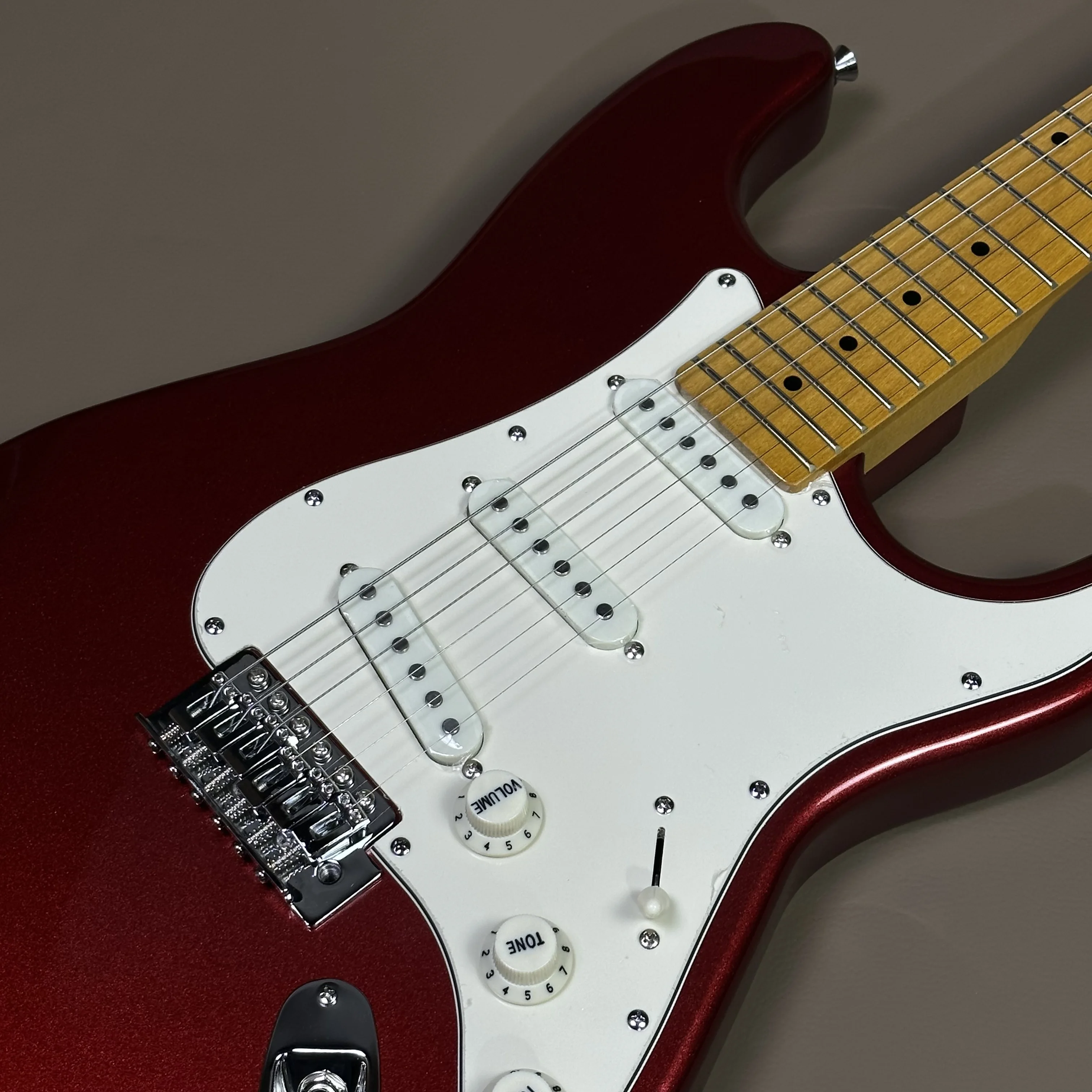 Electric Guitar Metallic Red Mahogany Body Maple Fingerboard