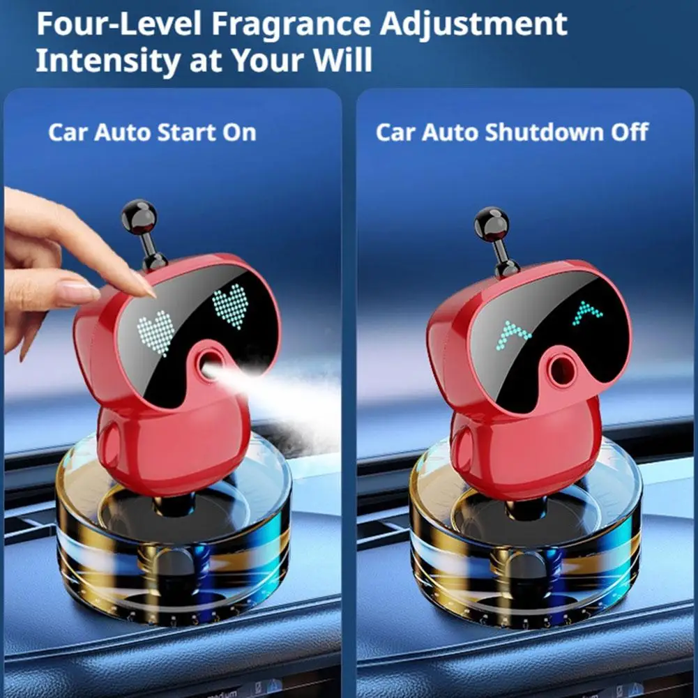 Diffusore di aromi intelligente per auto a forma di robot, spray automatico di fragranze, purifica l'aria e funziona come un elegante ornamento per l'interno dell'auto. - immagine 5