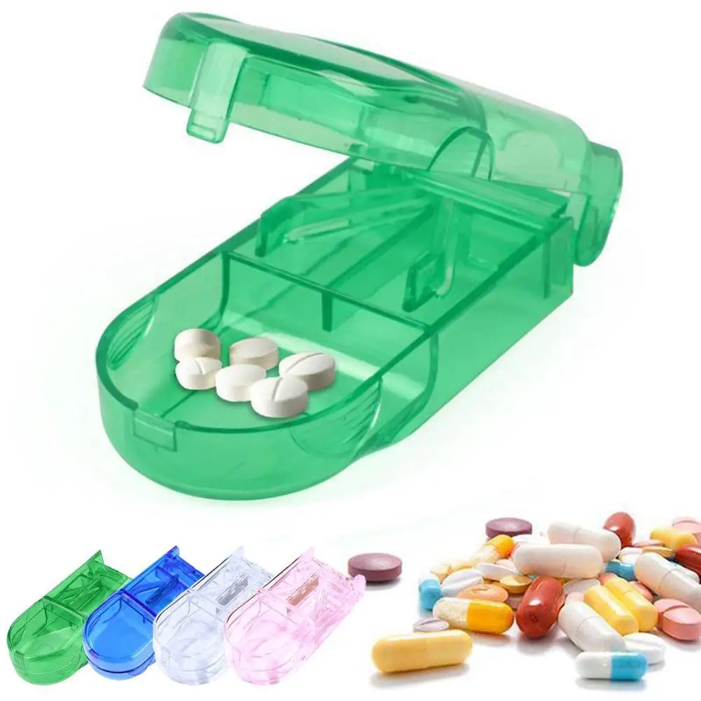 

1pcs Medicine Tablet Cutter Plitter Drugs Tablet Cutter Divider Storage Case Health Care Pill Medicine Case Dustproof Organizer