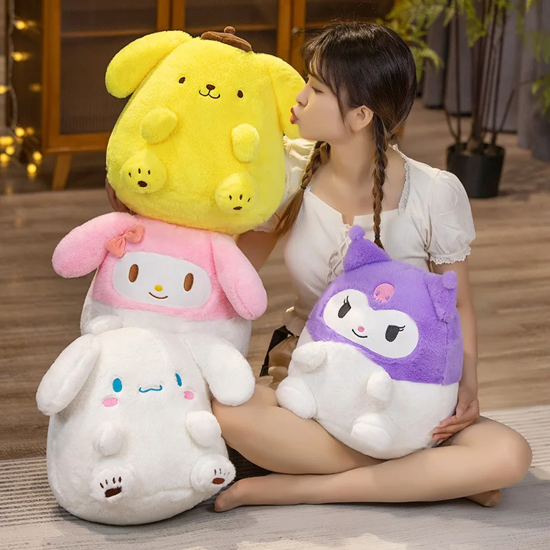 

37cm Sanrio Anime Kuromi Melody Cinnamoroll Pom Pom Purin Plush Toy Soft Stuffed Animal Doll Cute Pillow Room Decoration For Gif