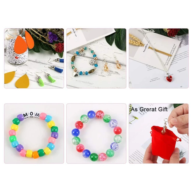 Jewelry Making Supplies DIY with Beads Findings Jewellery Pliers Beading Wire for Necklace Bracelet Earrings