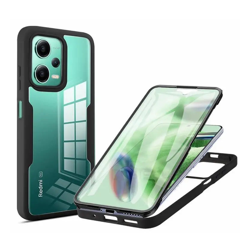 360 Degree Phone Case Transparent Protector For Xiaomi Redmi Note_voghion.com